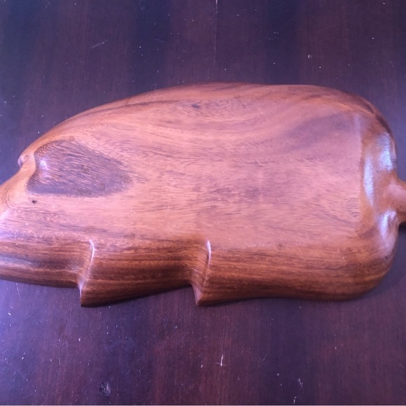 - Vintage Large Monkey Pod Wood Leaf Shaped Serving Dish. 19” Long. Like N… - Picture 5 of 5